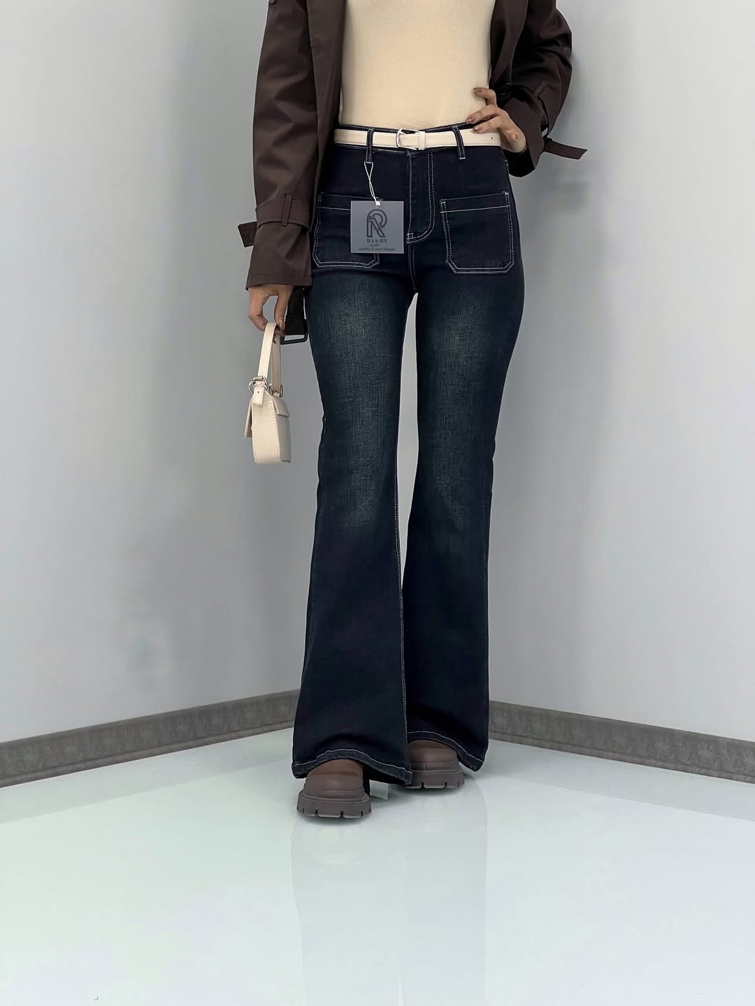 شلوار جین بوتکات جلو جیب سرمه ای سایز ۳۶ تا ۵۲